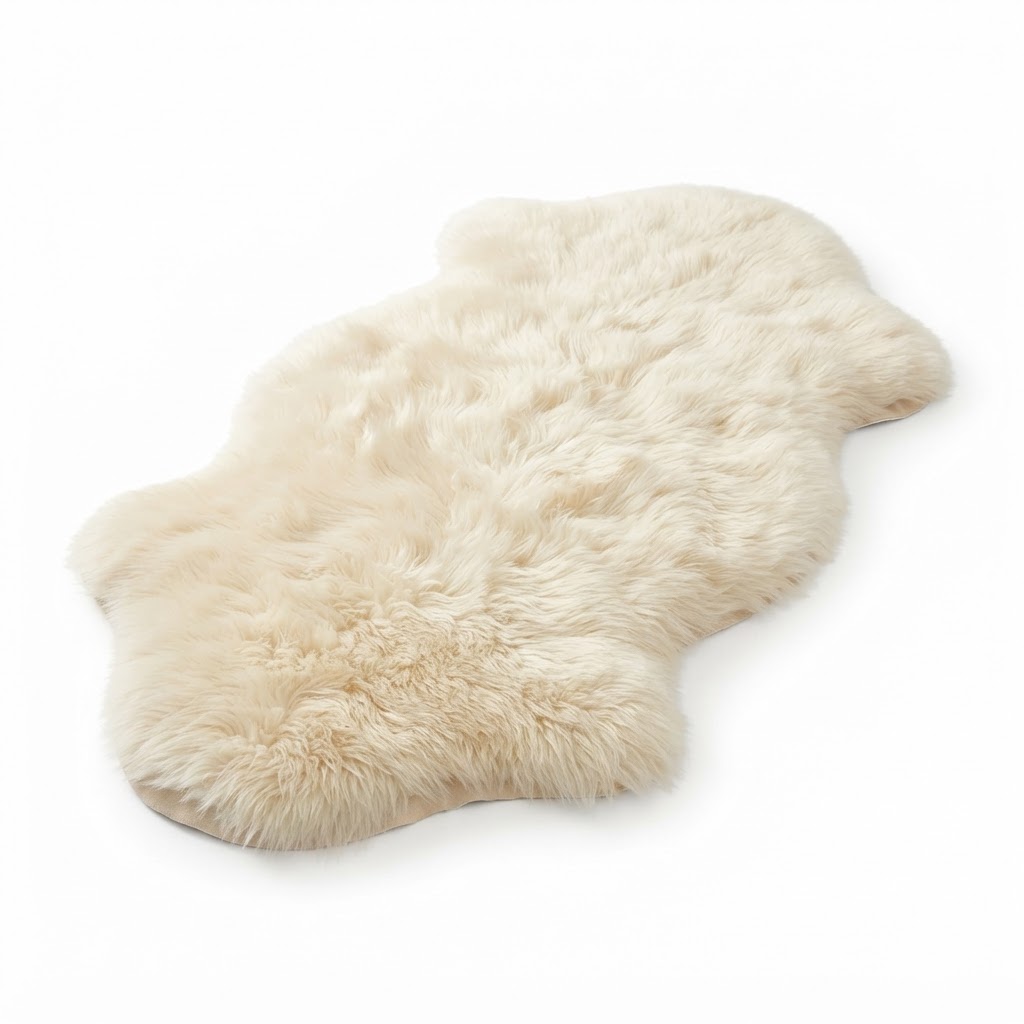 Winter Soft Cream Faux Sheepskin Rug
