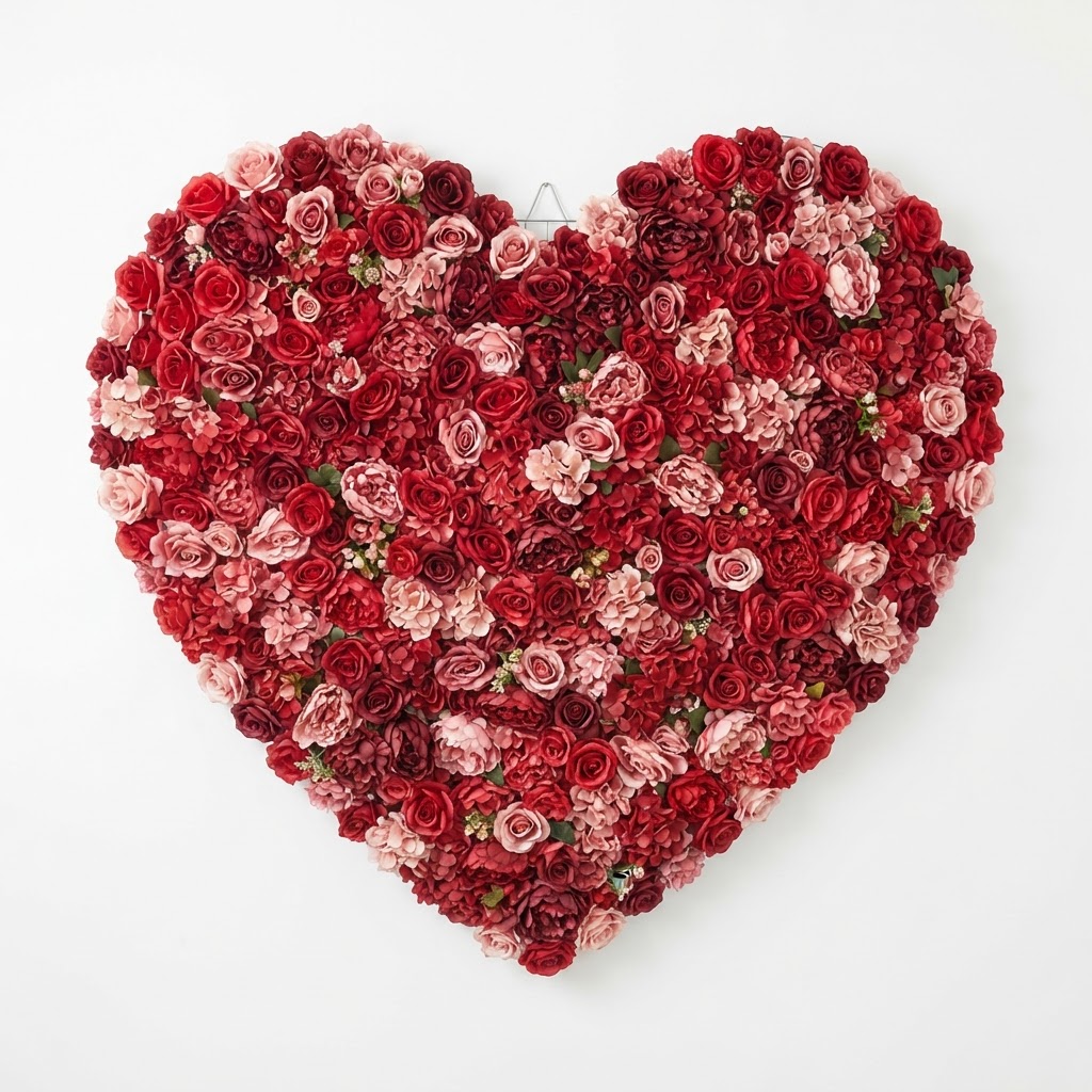 Heart-Shaped Wall Flower Backdrop