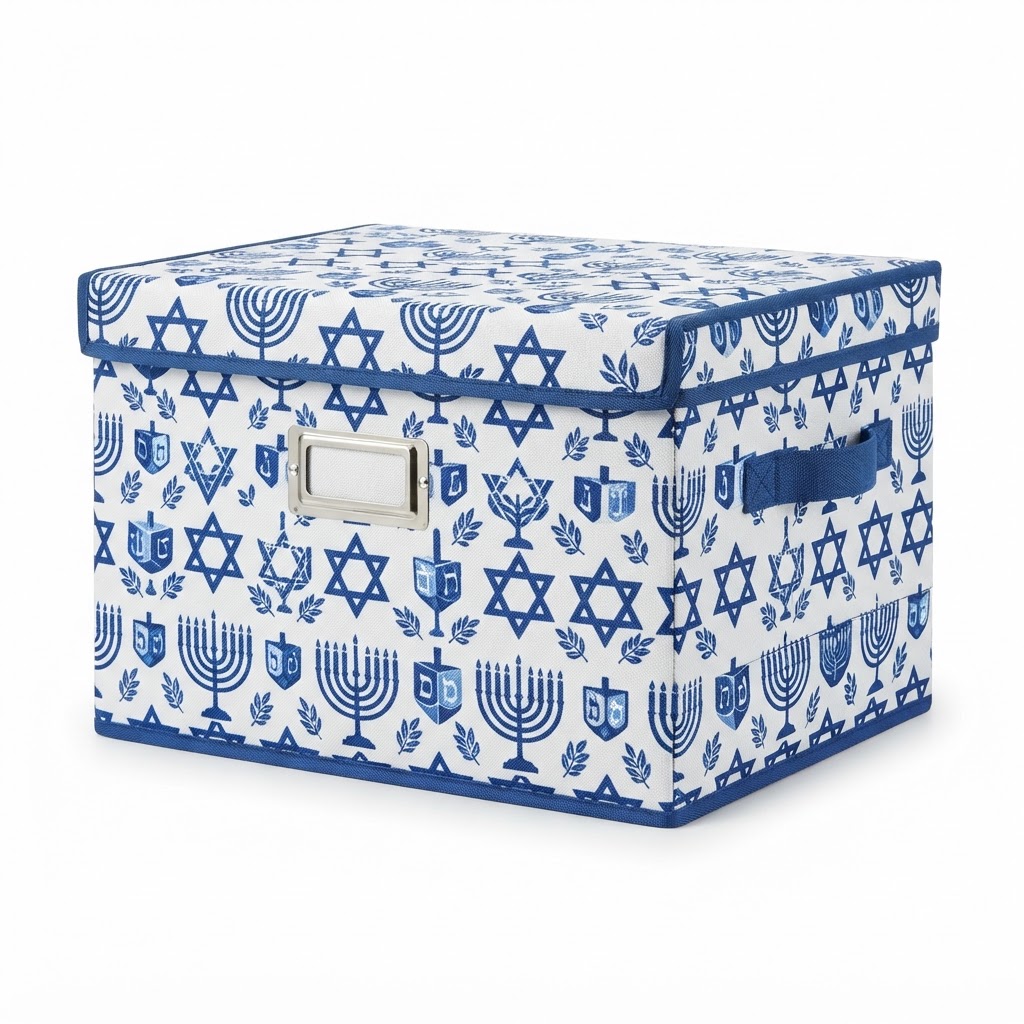 Blue and White Patterned Storage Boxes