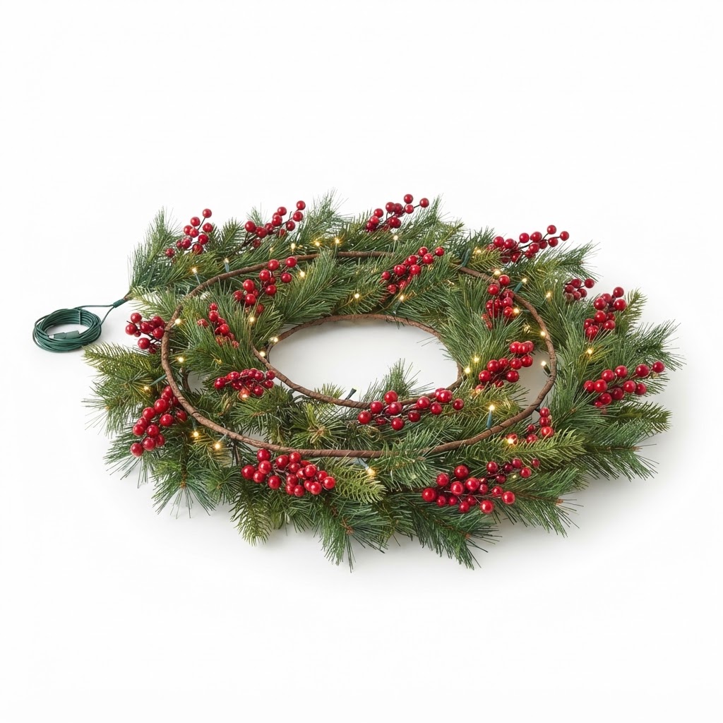 Pine and Berry Pre-Lit Garland