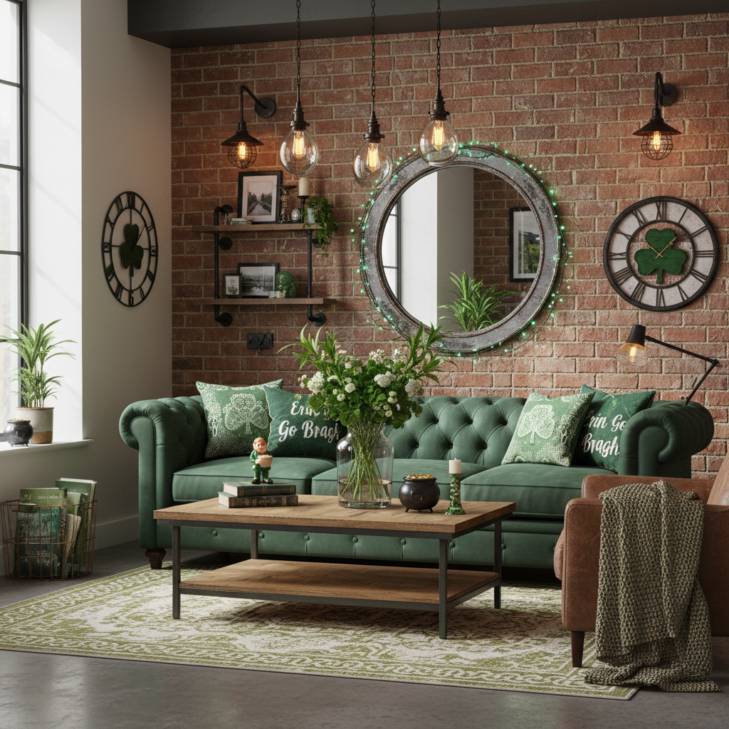 Industrial St. Patrick's Day Living Room