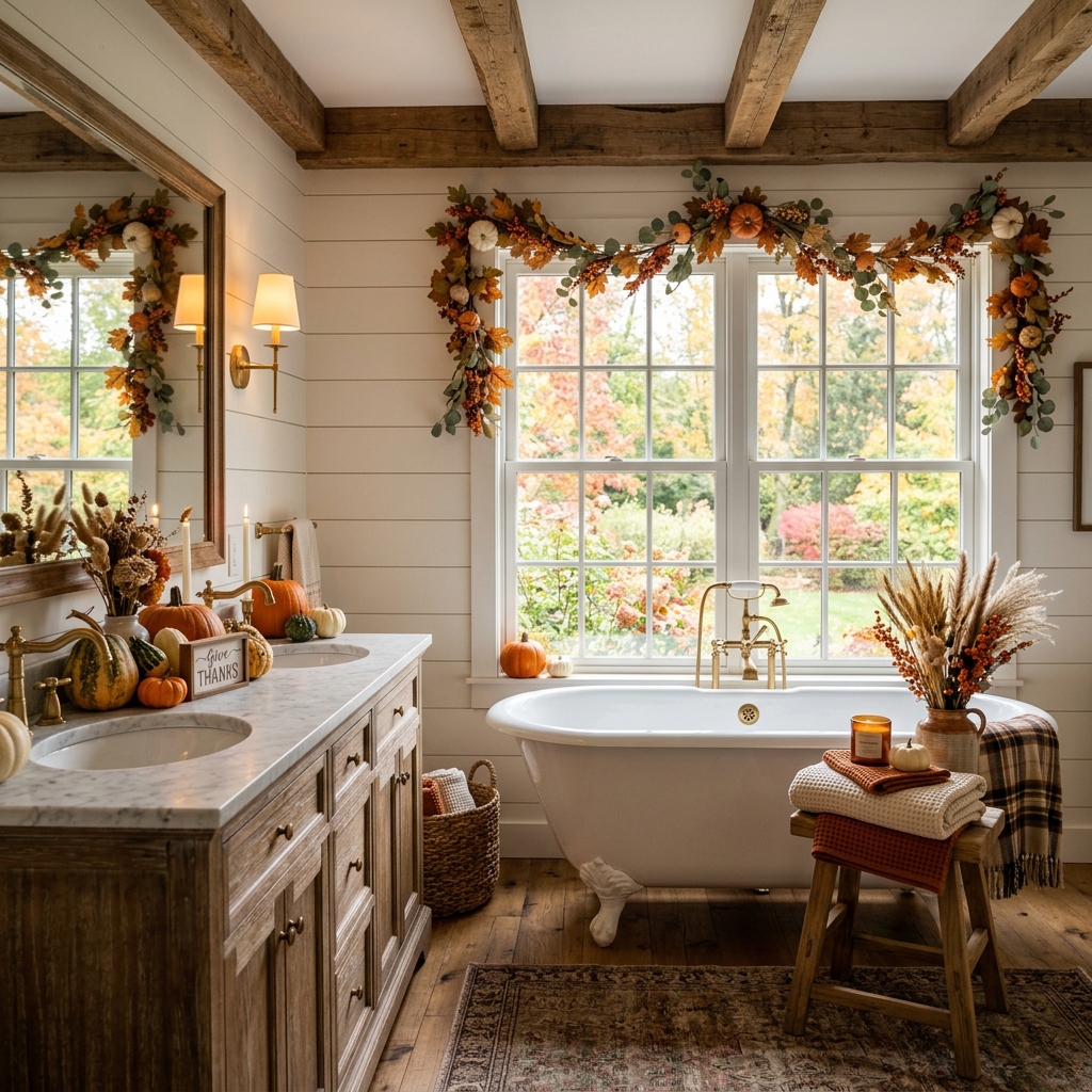 Farmhouse Thanksgiving Master Bathroom