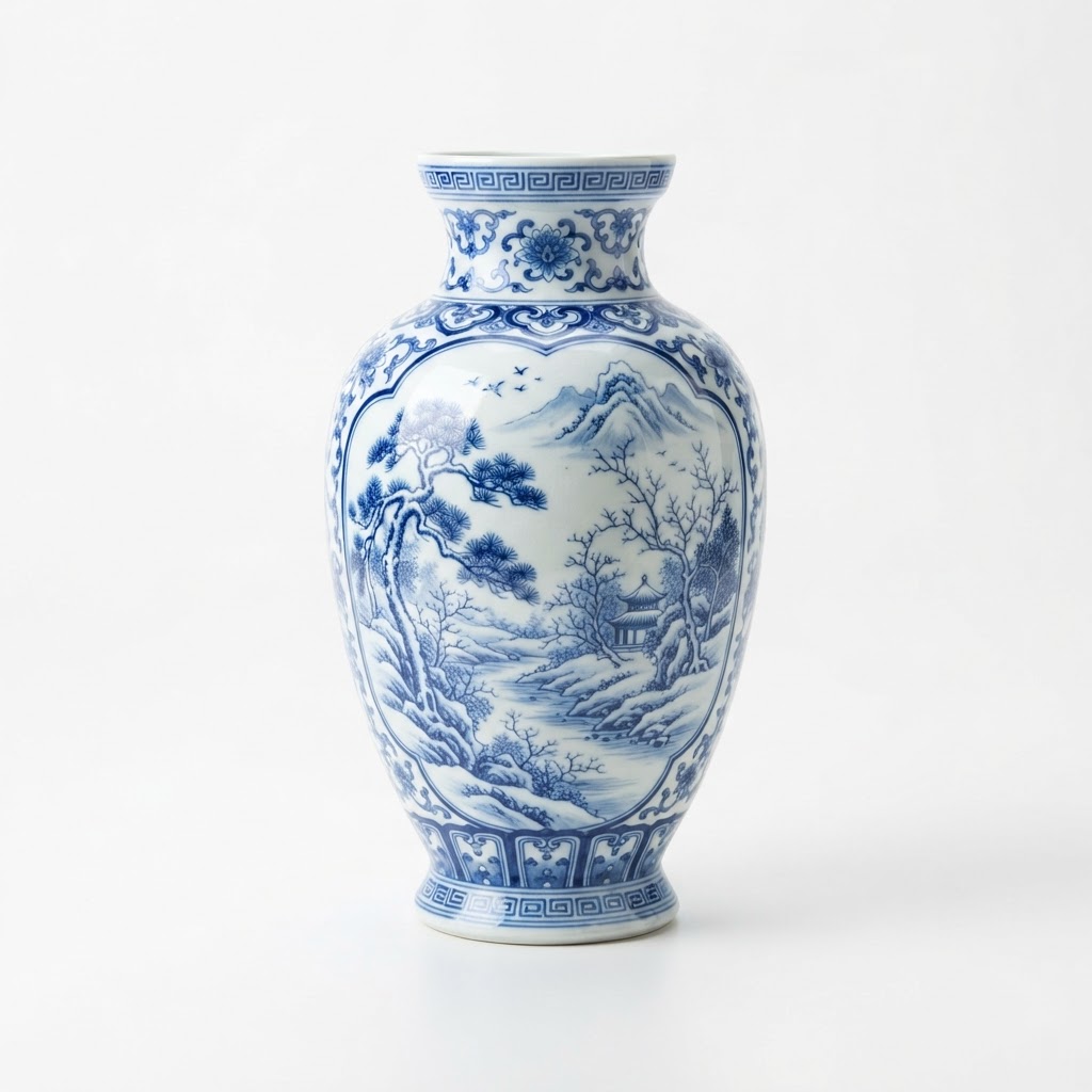 Blue and White Porcelain Vase