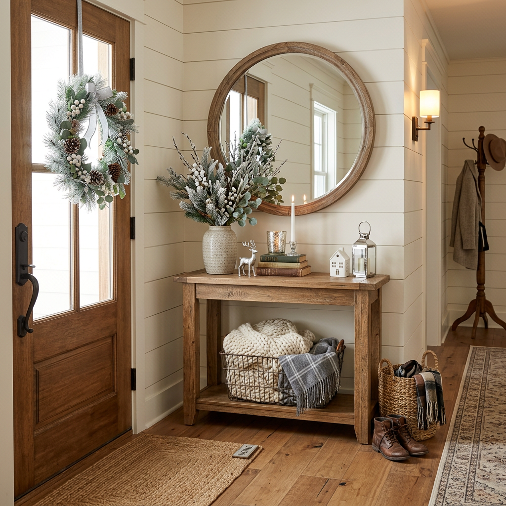 Farmhouse Winter Entryway