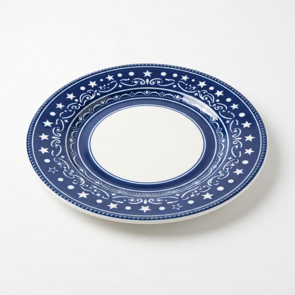 Navy and White Charger Plates