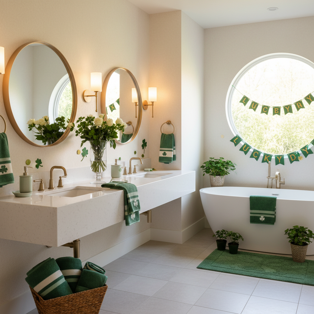 Minimalist St. Patrick's Day Master Bathroom
