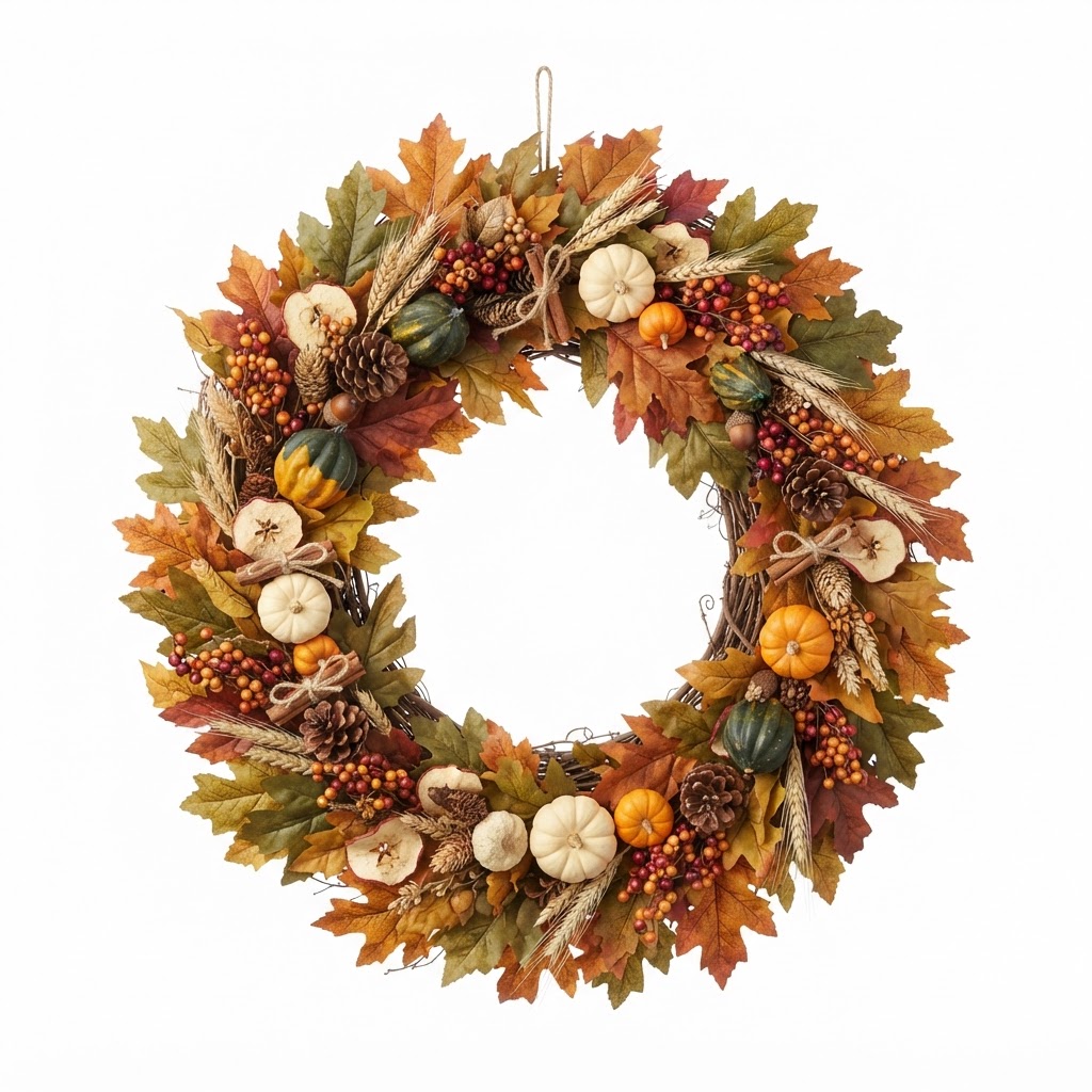 Transitional Fall Harvest Wreath