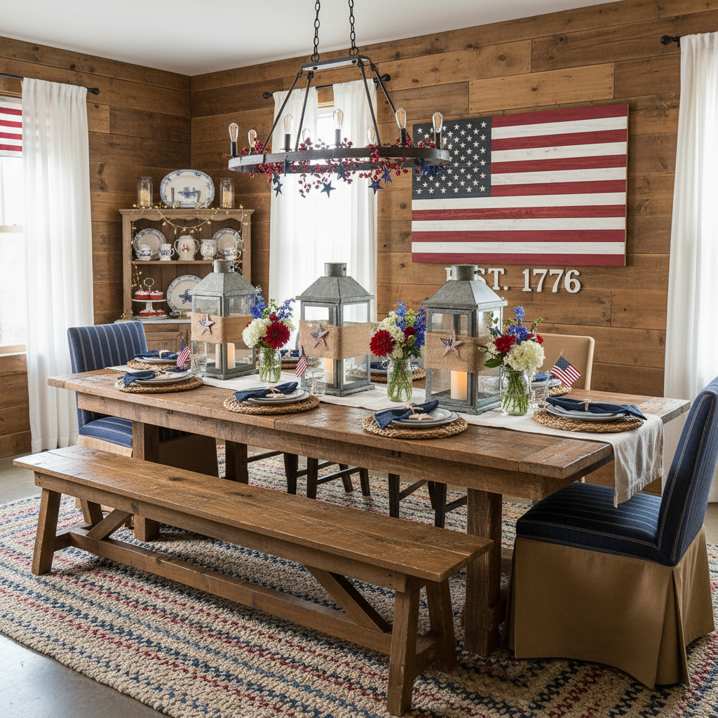 Rustic Independence Day (4th of July) Dining Room