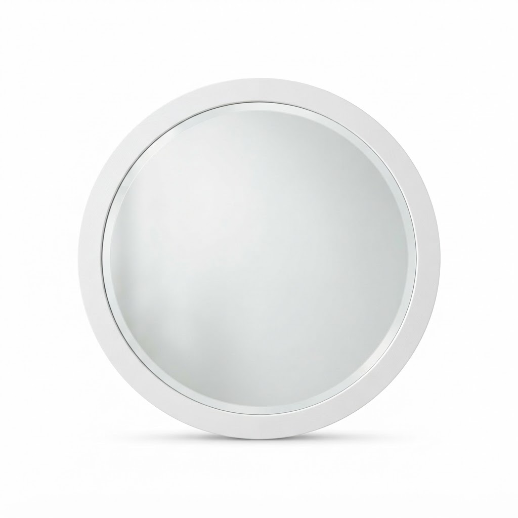 Round White Wall Mirror