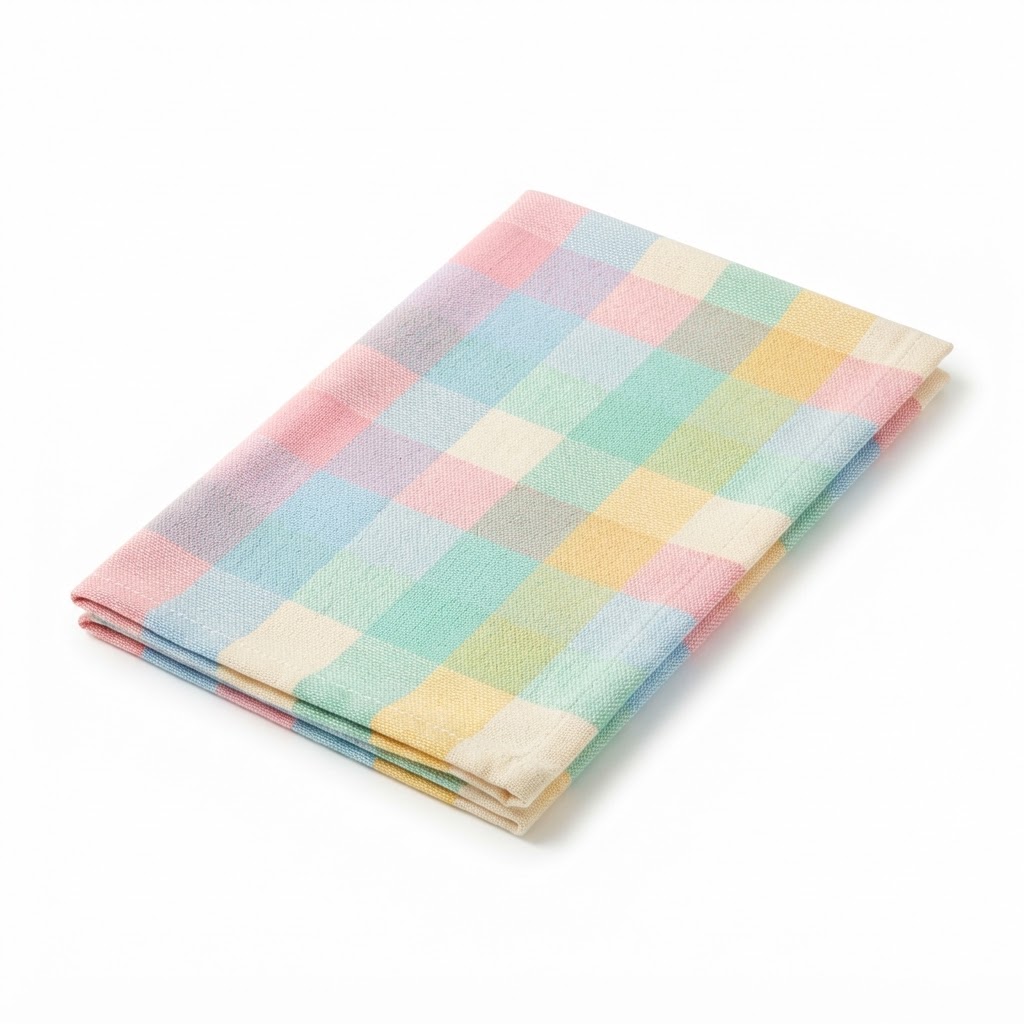 Pastel Plaid Cotton Kitchen Towel