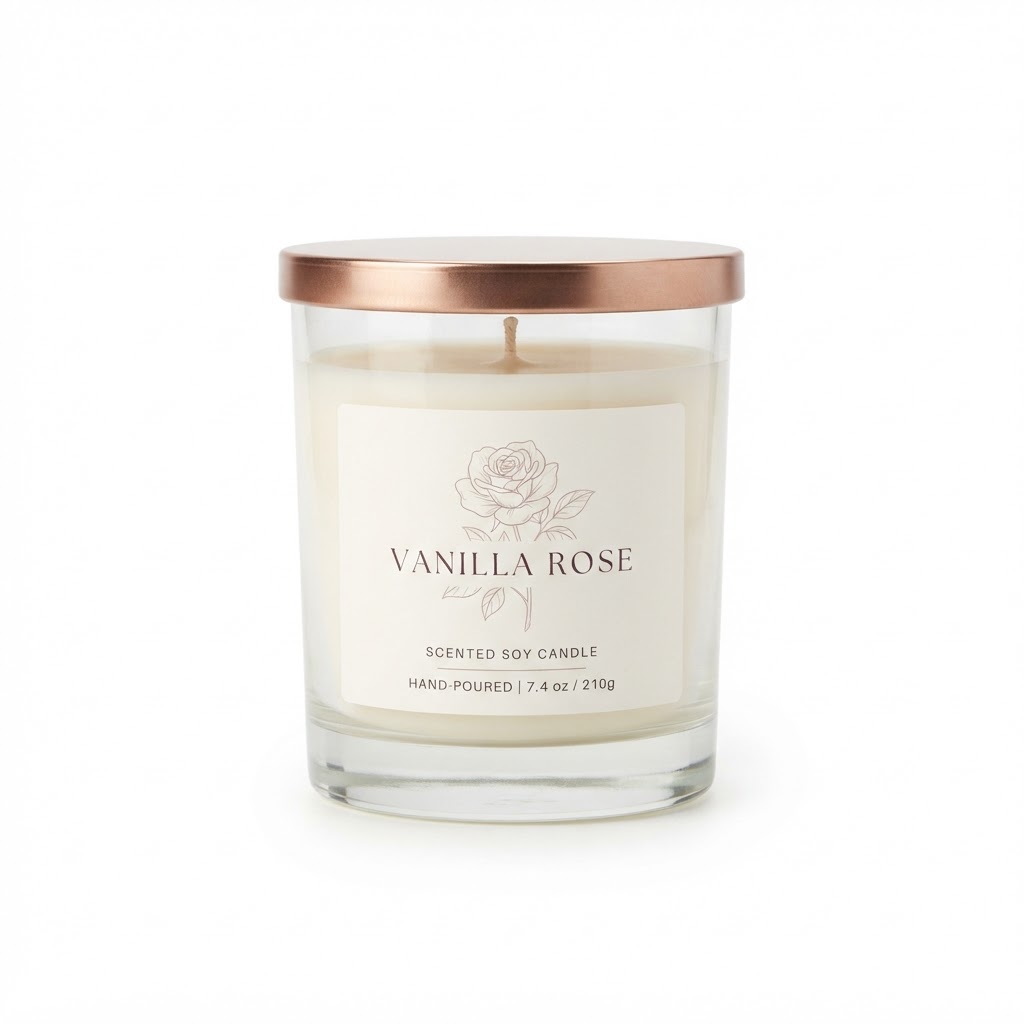 Vanilla Rose Scented Soy Candle