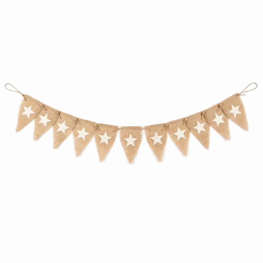 Burlap Star Bunting Banner