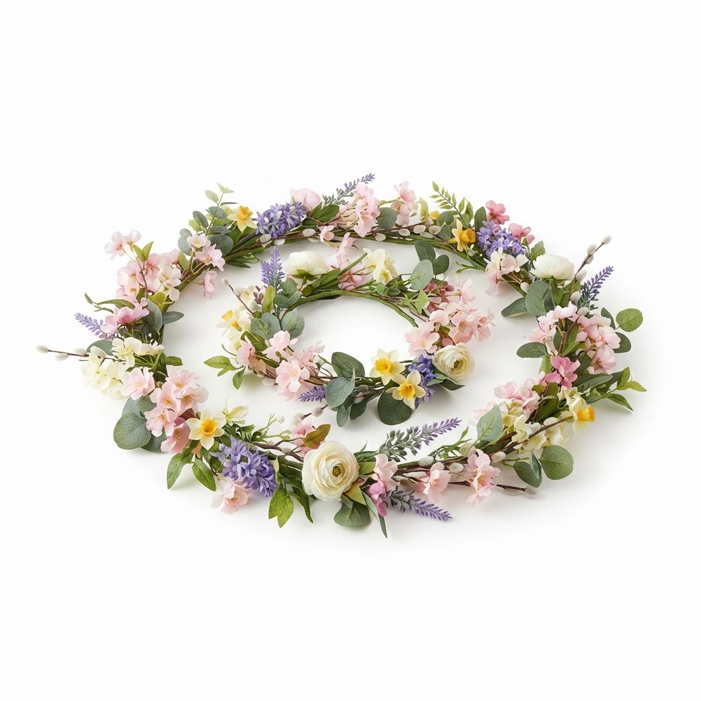 Faux Floral Spring Garland