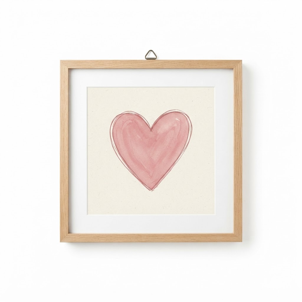 Pink Heart Framed Prints