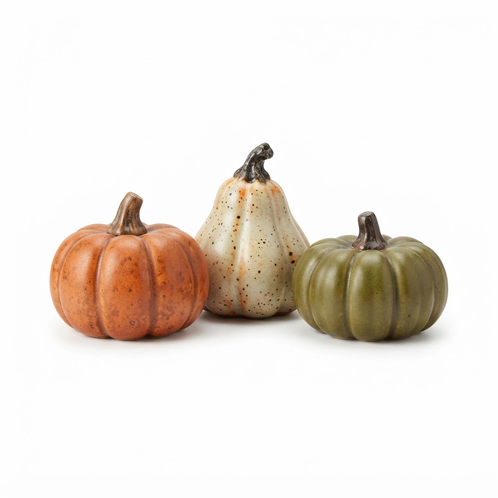 Fall Ceramic Mini Pumpkin Set