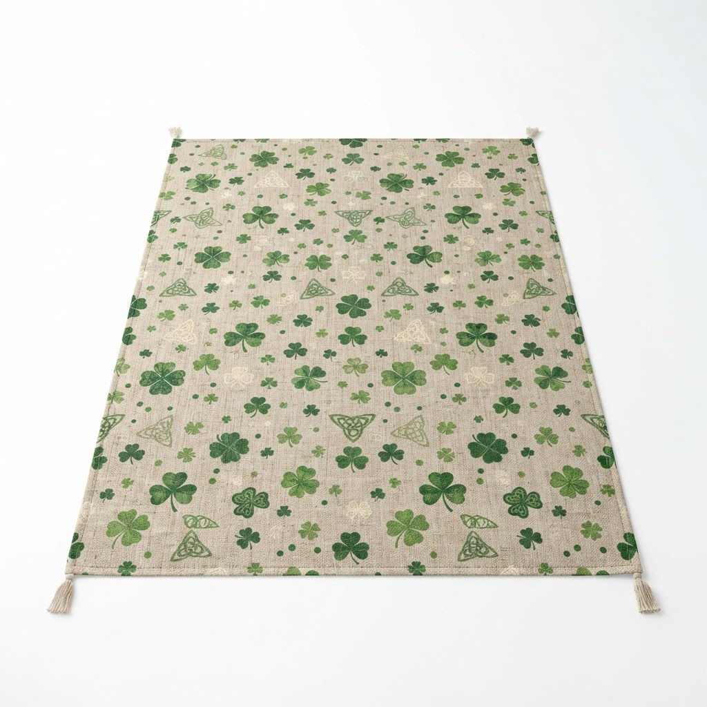 St. Patrick's Day Linen Area Rug