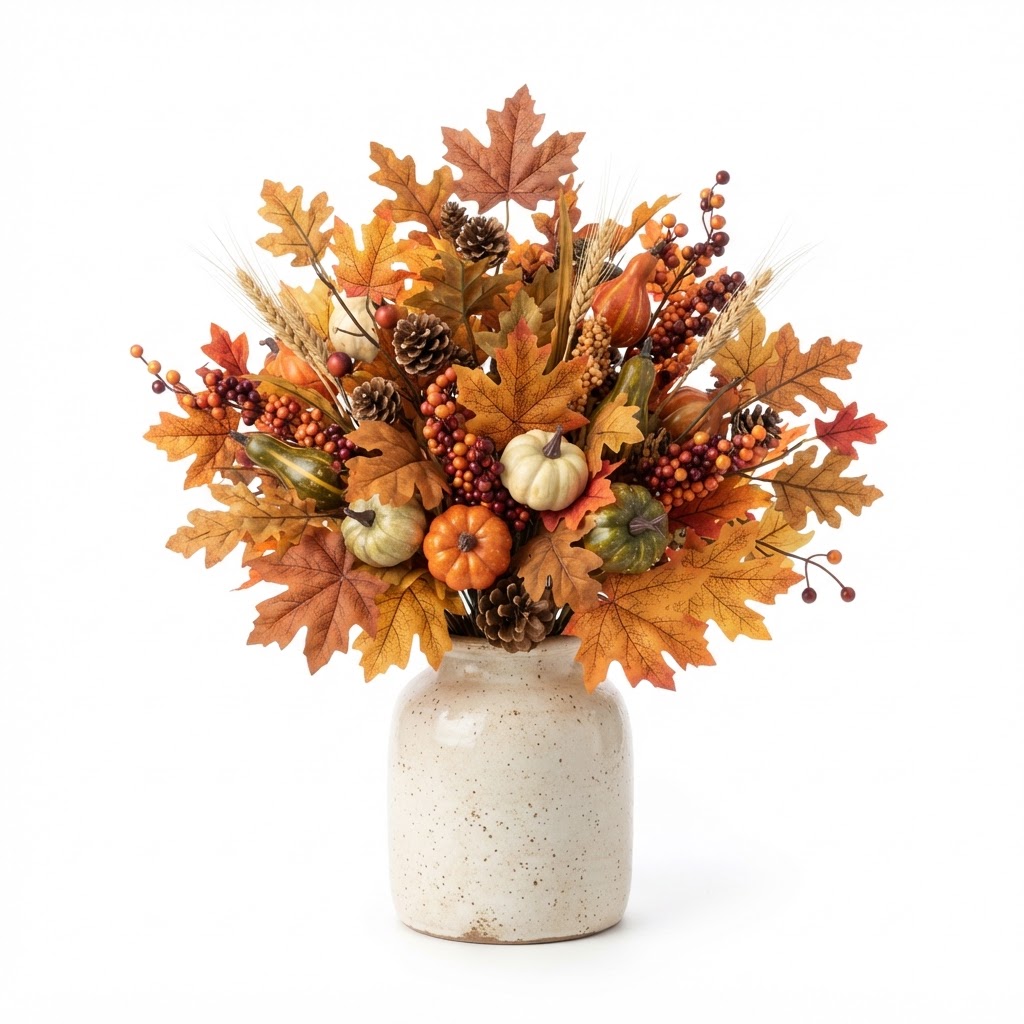 Faux Autumn Foliage Arrangement