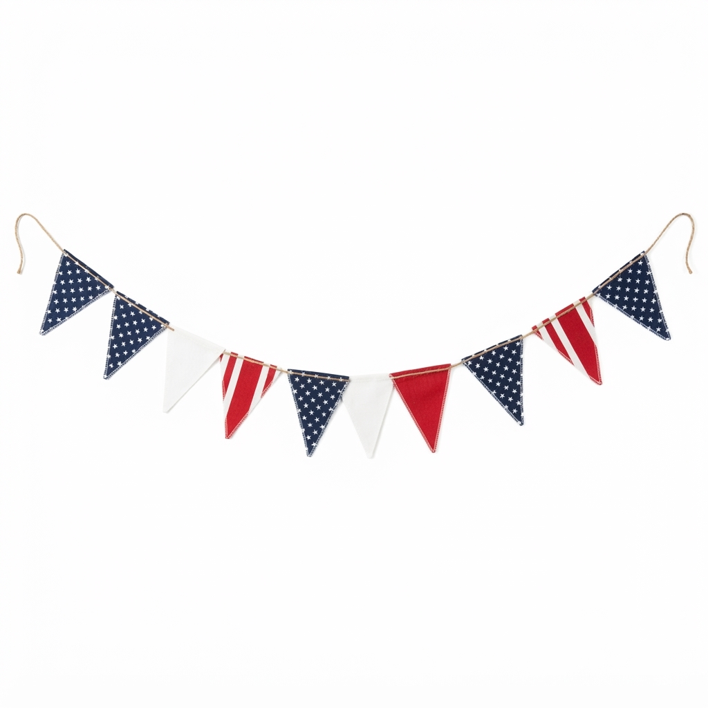 Patriotic Fabric Bunting Garland