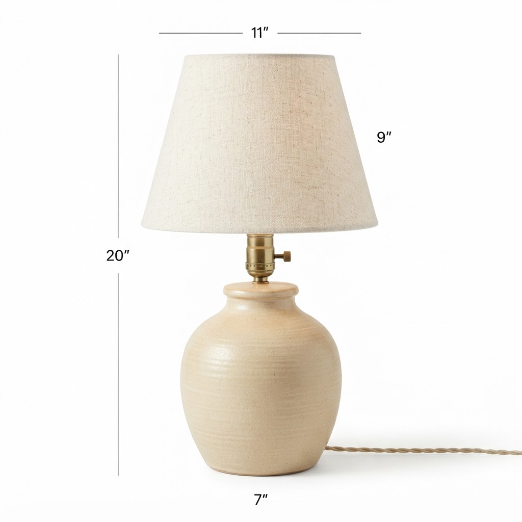 core Ceramic Cream Bedside Lamp