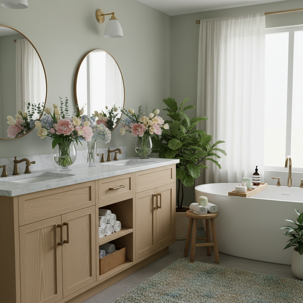 Transitional Spring Master Bathroom