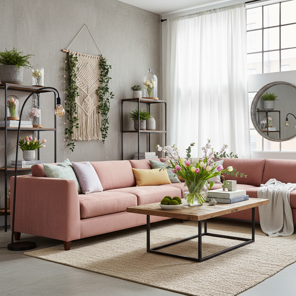 Industrial Spring Living Room