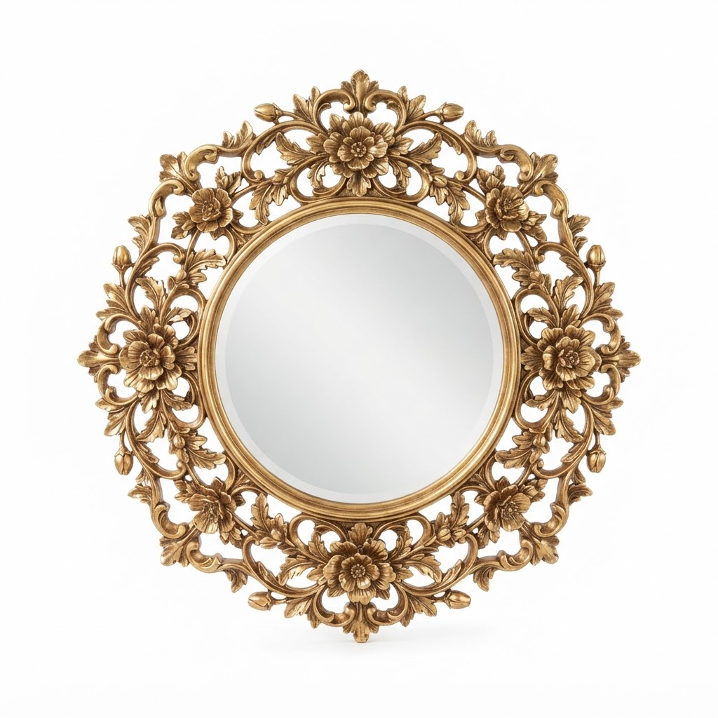 Ornate Floral Gold Mirror