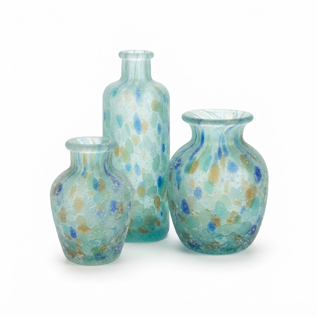 Summer Sea Glass Decorative Vase Set