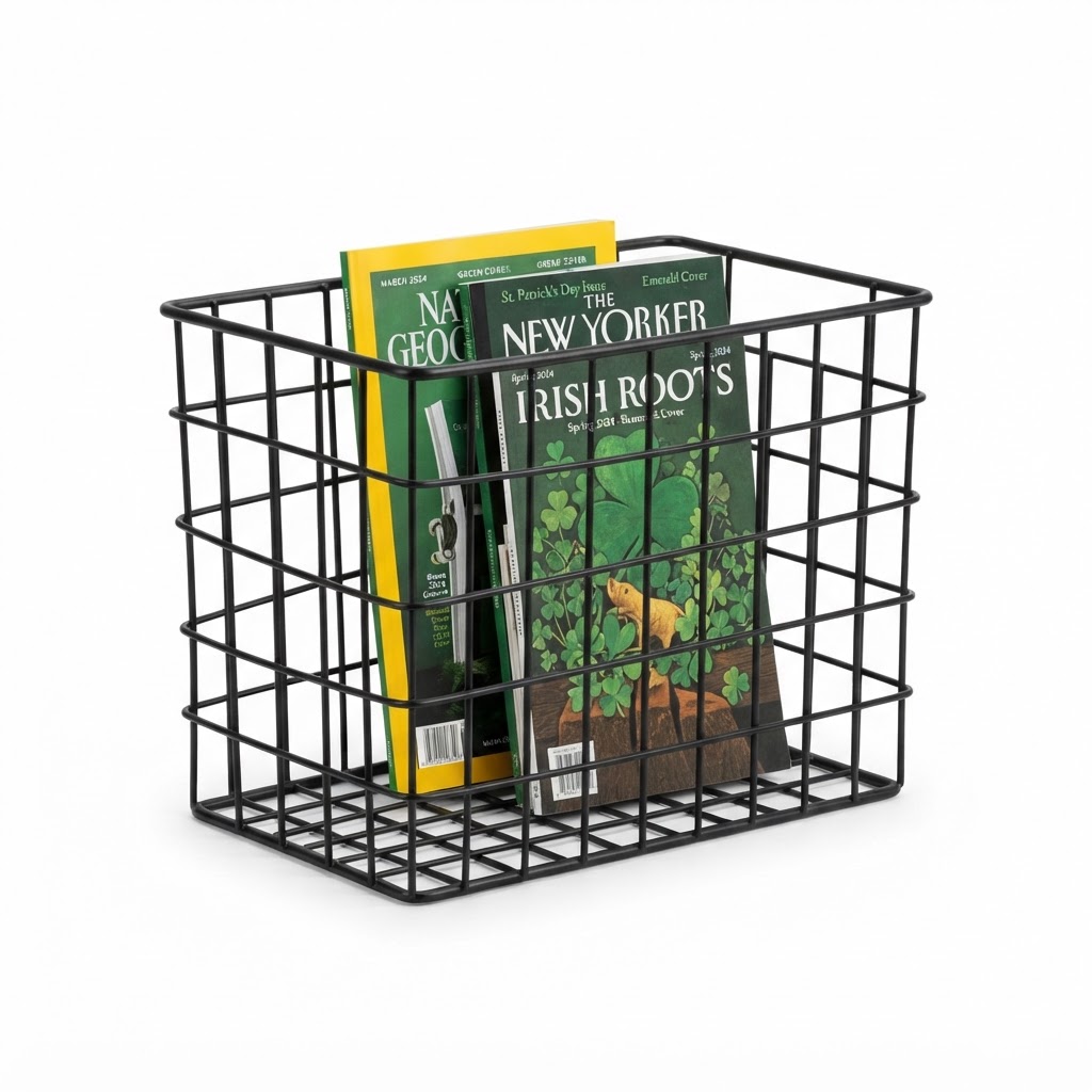 Wire Basket Magazine Holder