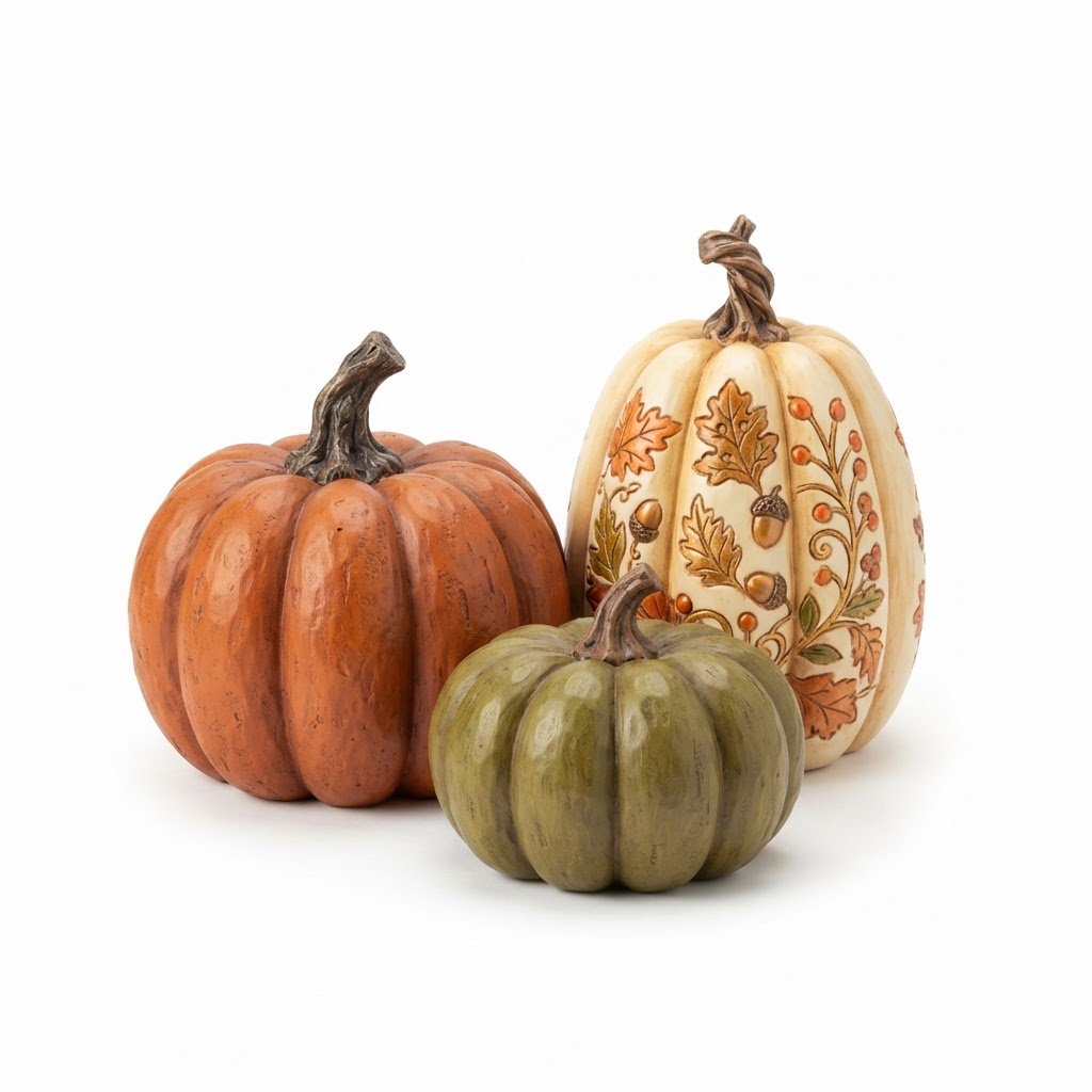 Decorative Resin Harvest Pumpkin Assortment