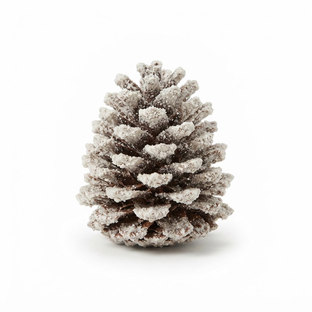 Transitional Frosted Pinecone Bowl Filler