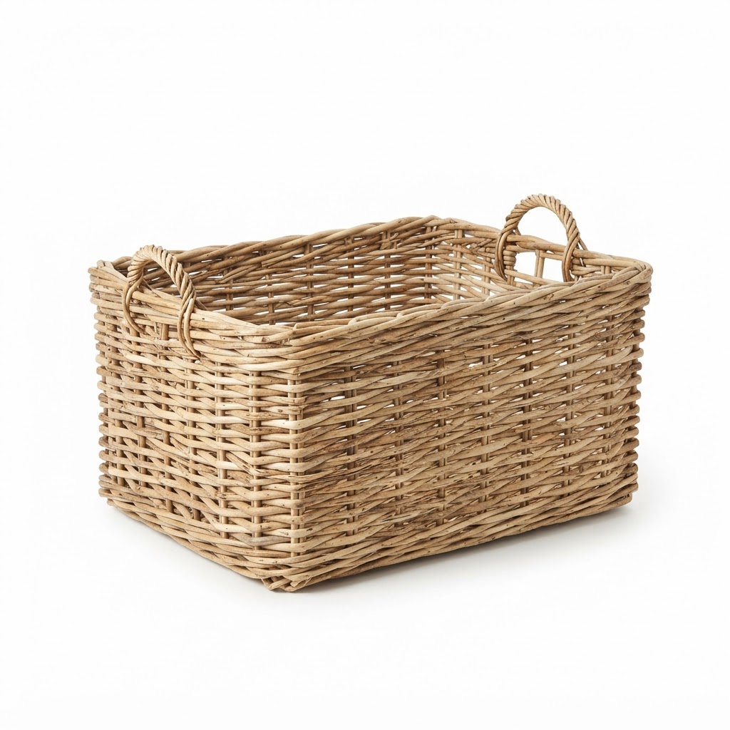 Handmade Natural Woven Wicker Storage Basket