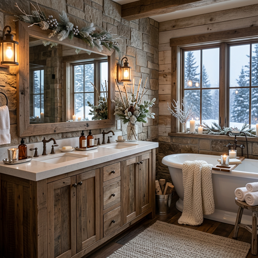 Rustic Winter Master Bathroom