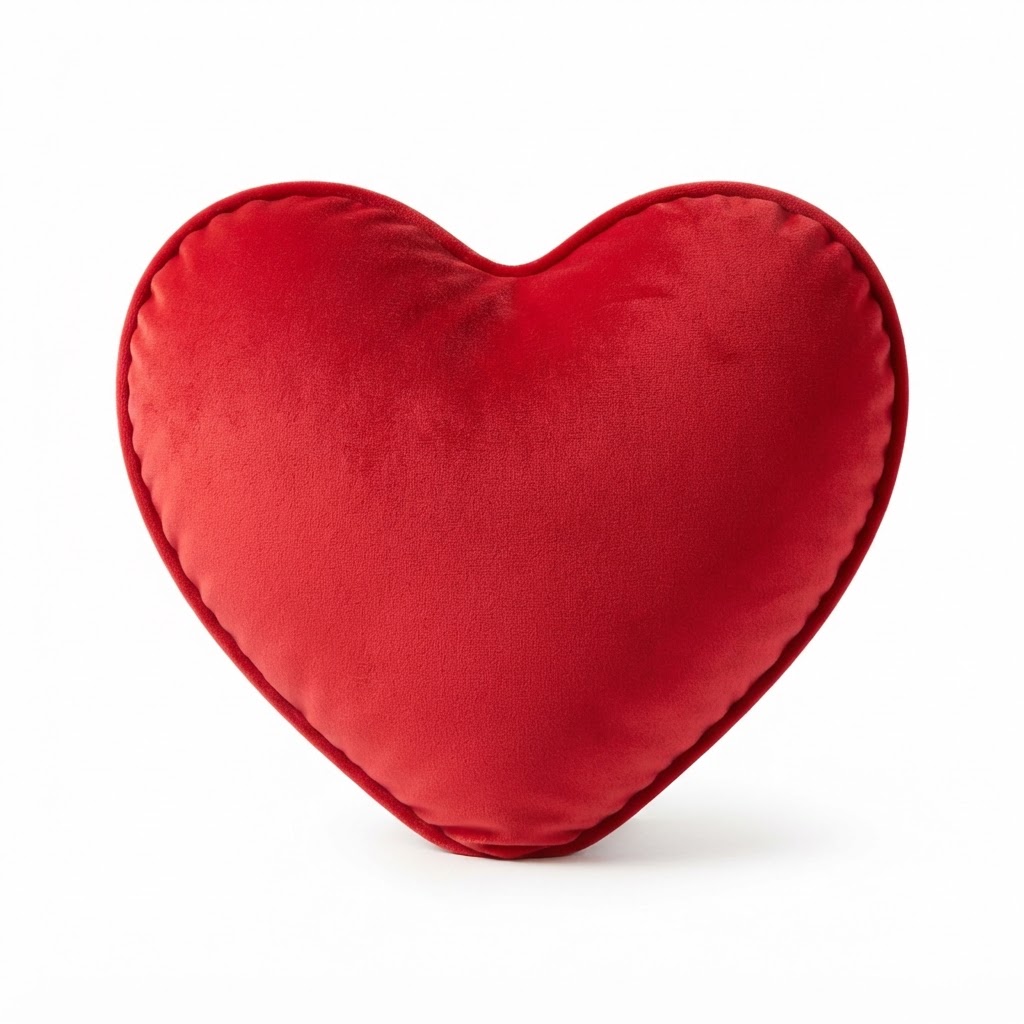 Plush Velvet Heart Shaped Accent Pillows