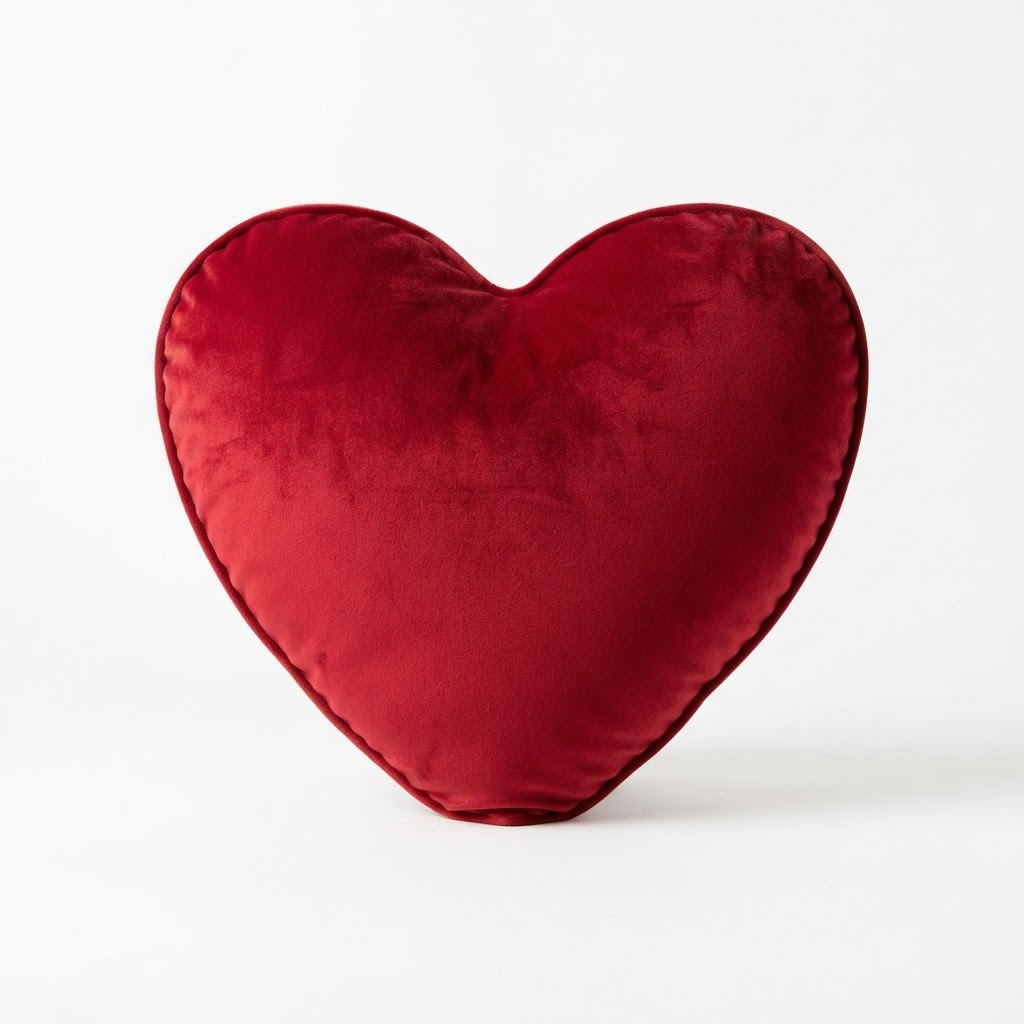 Heart-Shaped Red Velvet Throw Pillows