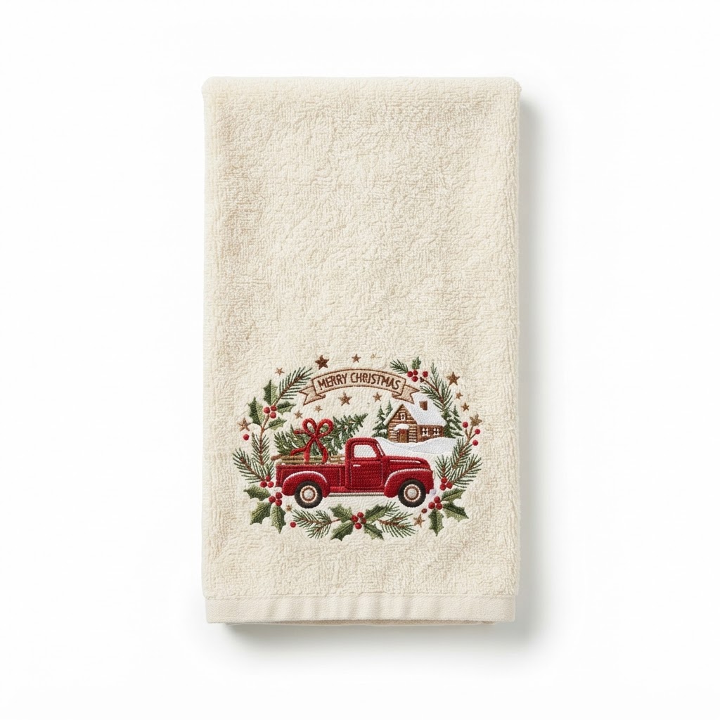 core Embroidered Christmas Guest Towels