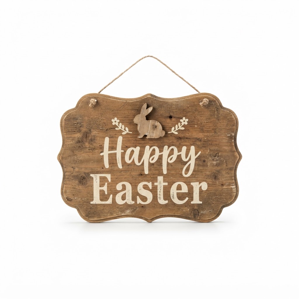 Wooden Happy Easter Sign