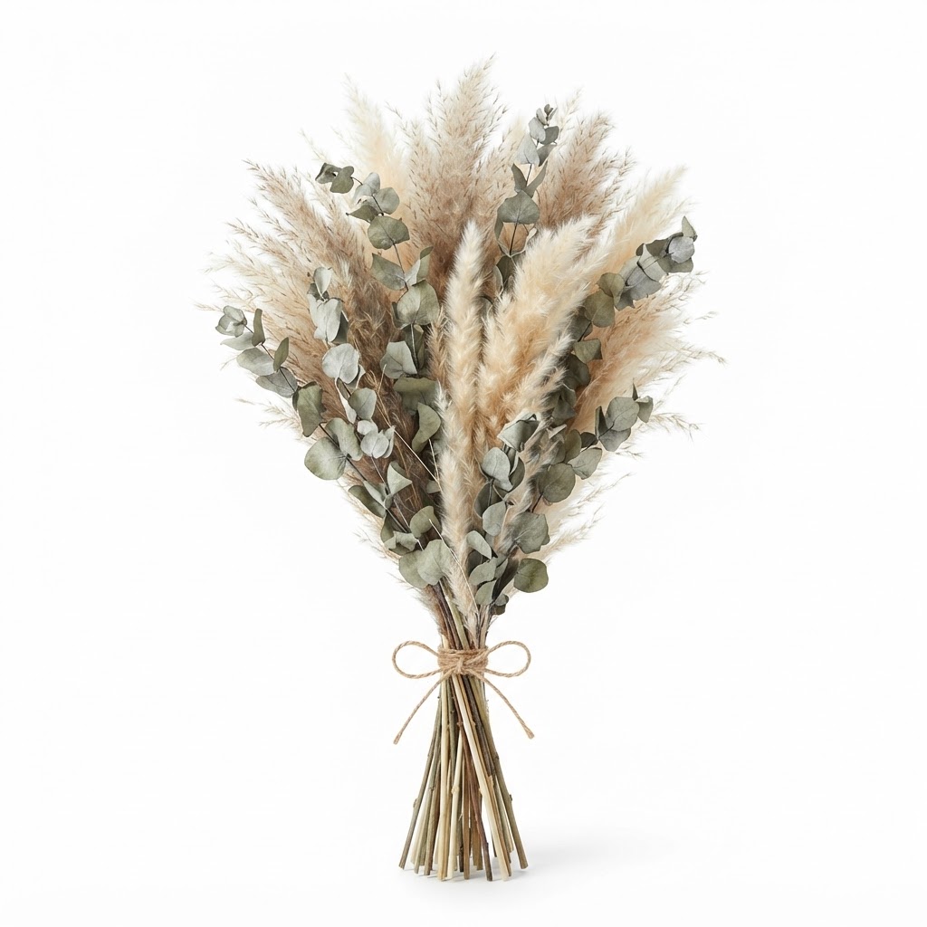 Transitional Dried Eucalyptus and Pompous Grass Bundle