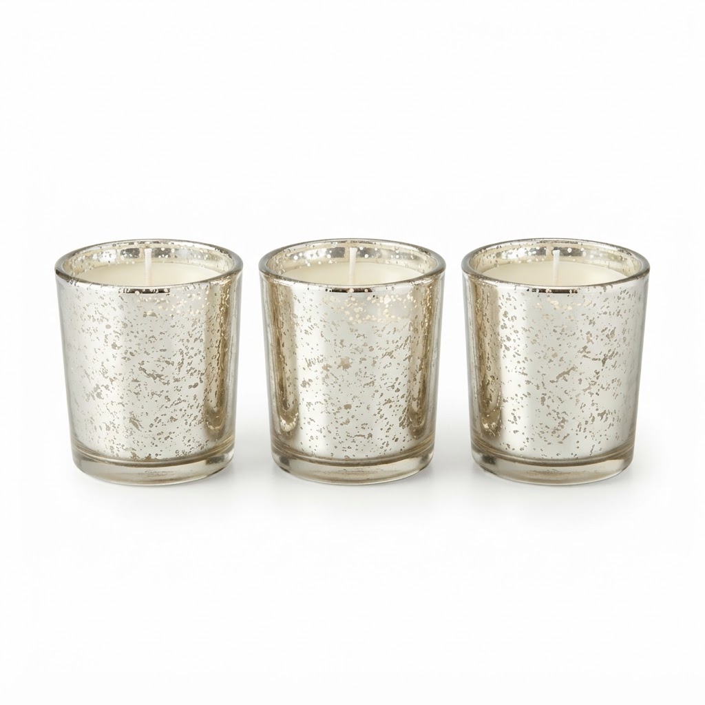 Mercury Glass Votive Set