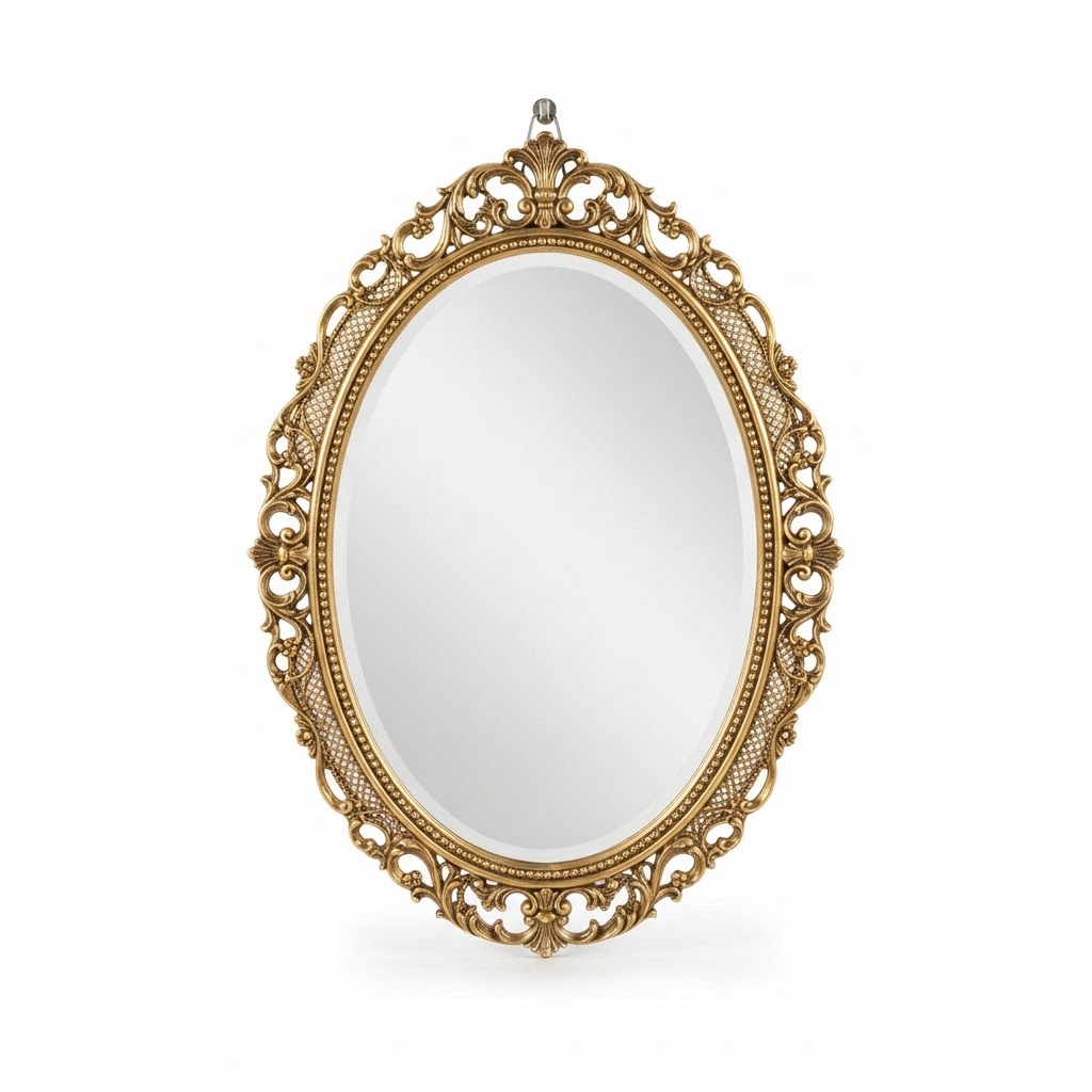 Gold Ornate Oval Wall Mirror