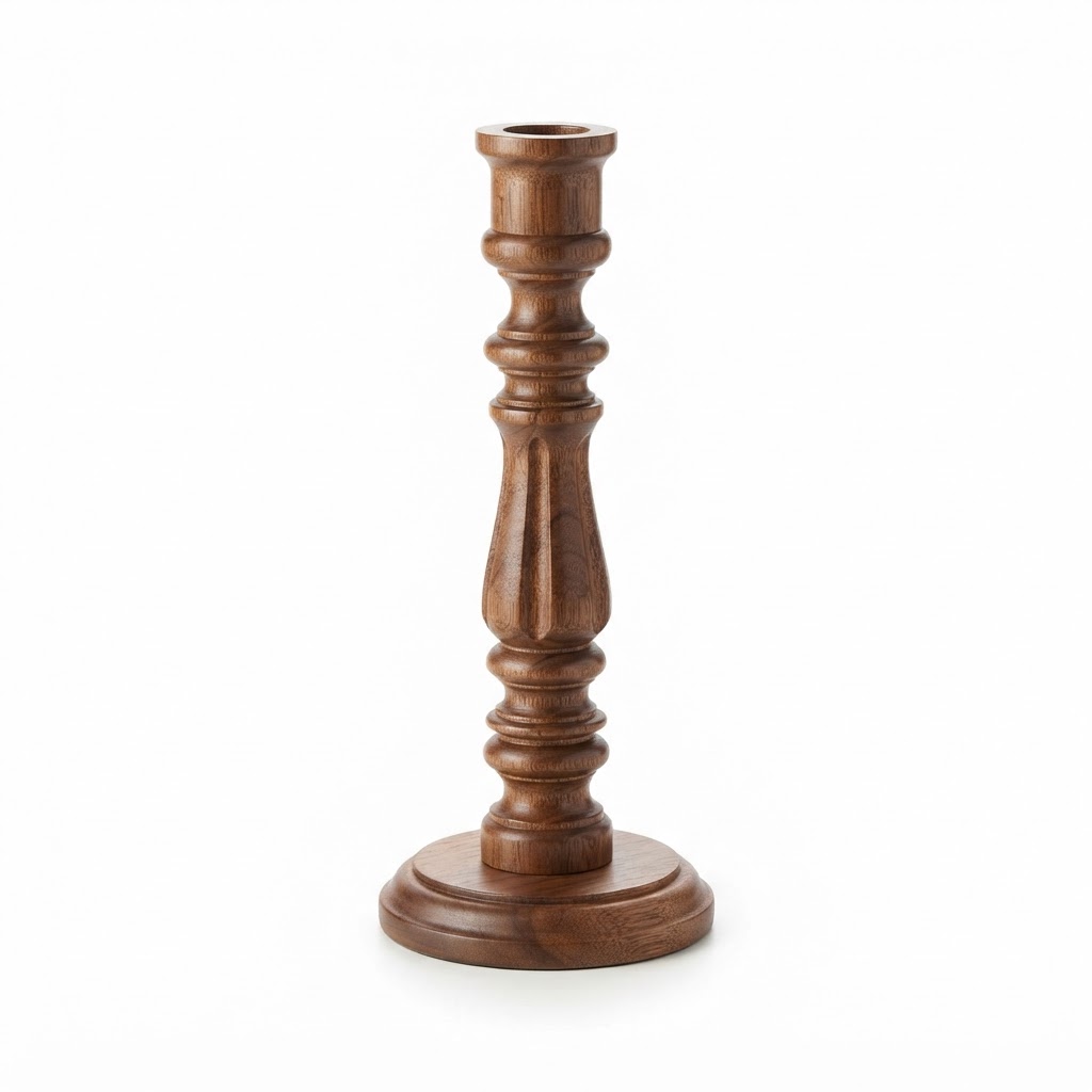 Turned Wood Candle Holders