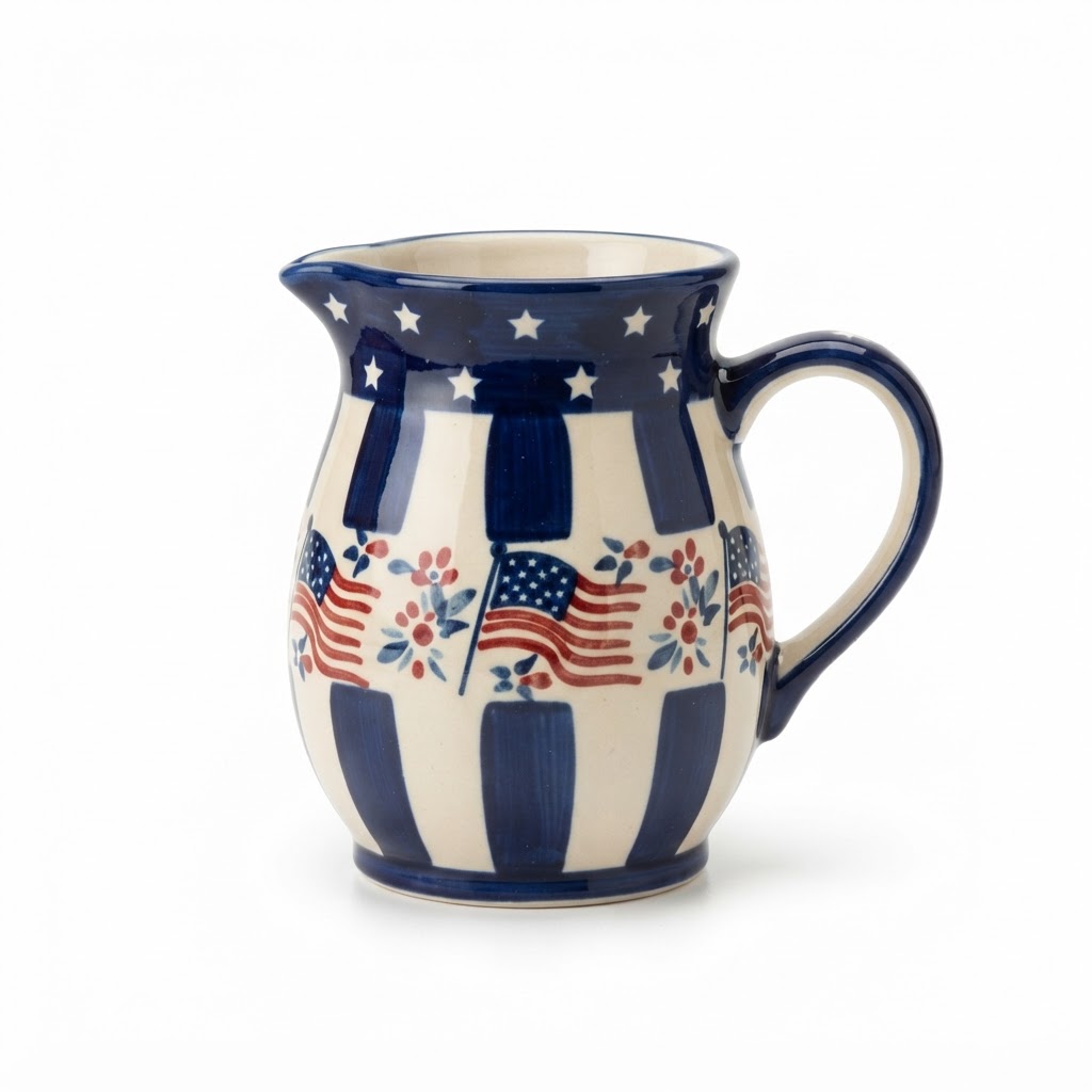 Ceramic Patriotic Pitcher Vase