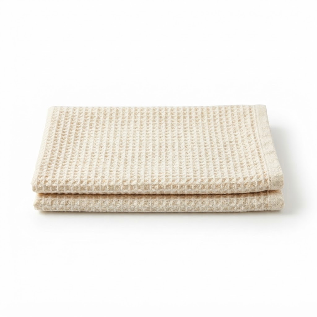 Textured Cream Cotton Hand Towels