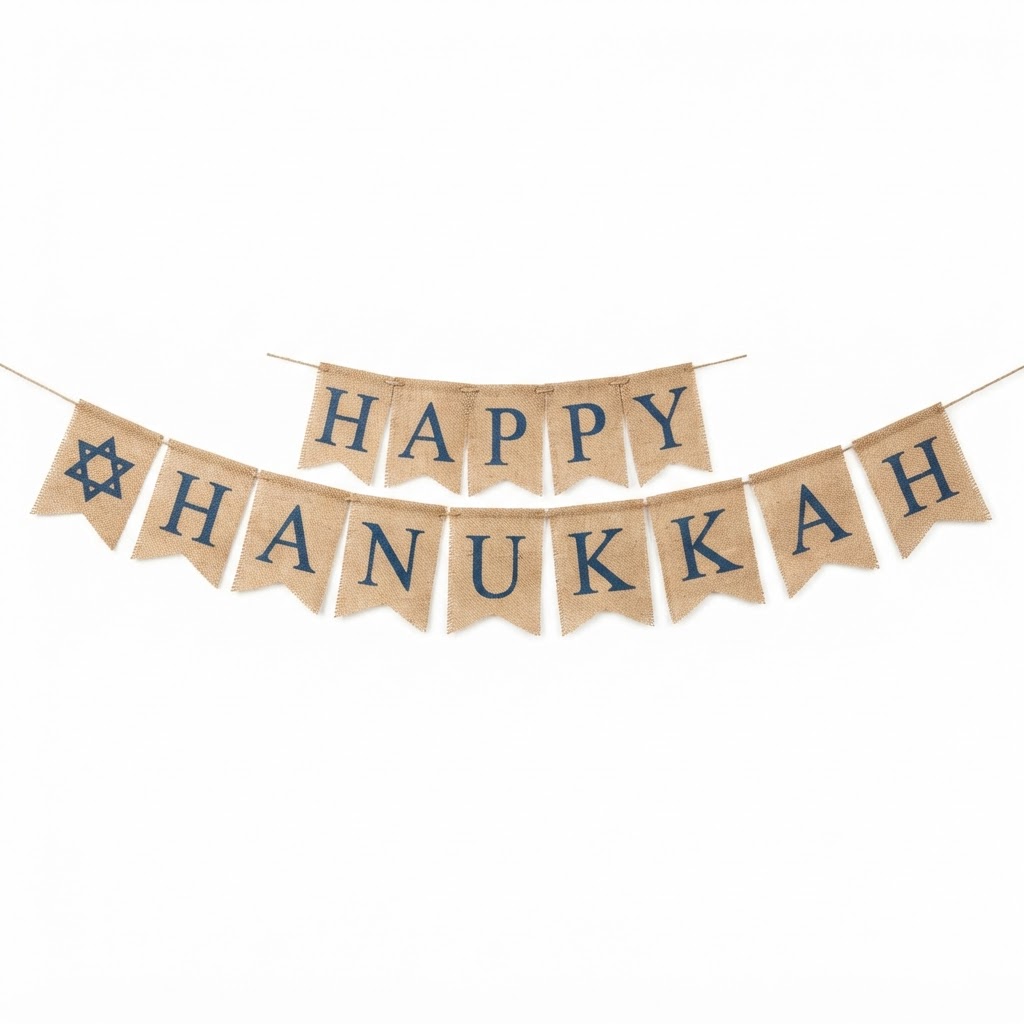 Burlap 'Happy Hanukkah' Banner