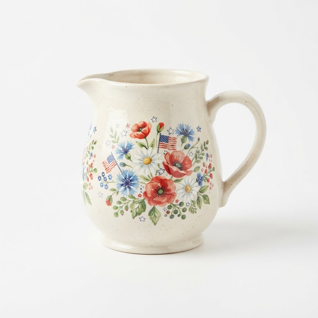 core Mixed Summer Floral Ceramic Pitcher