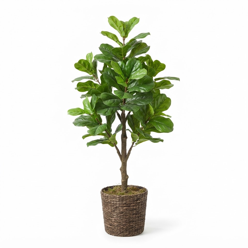potted artificial fiddle leaf fig tree