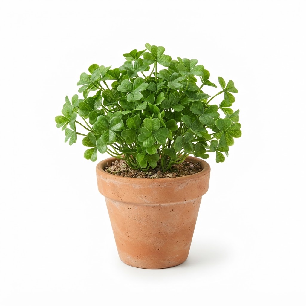 Terracotta Pot with Faux Shamrock Plant
