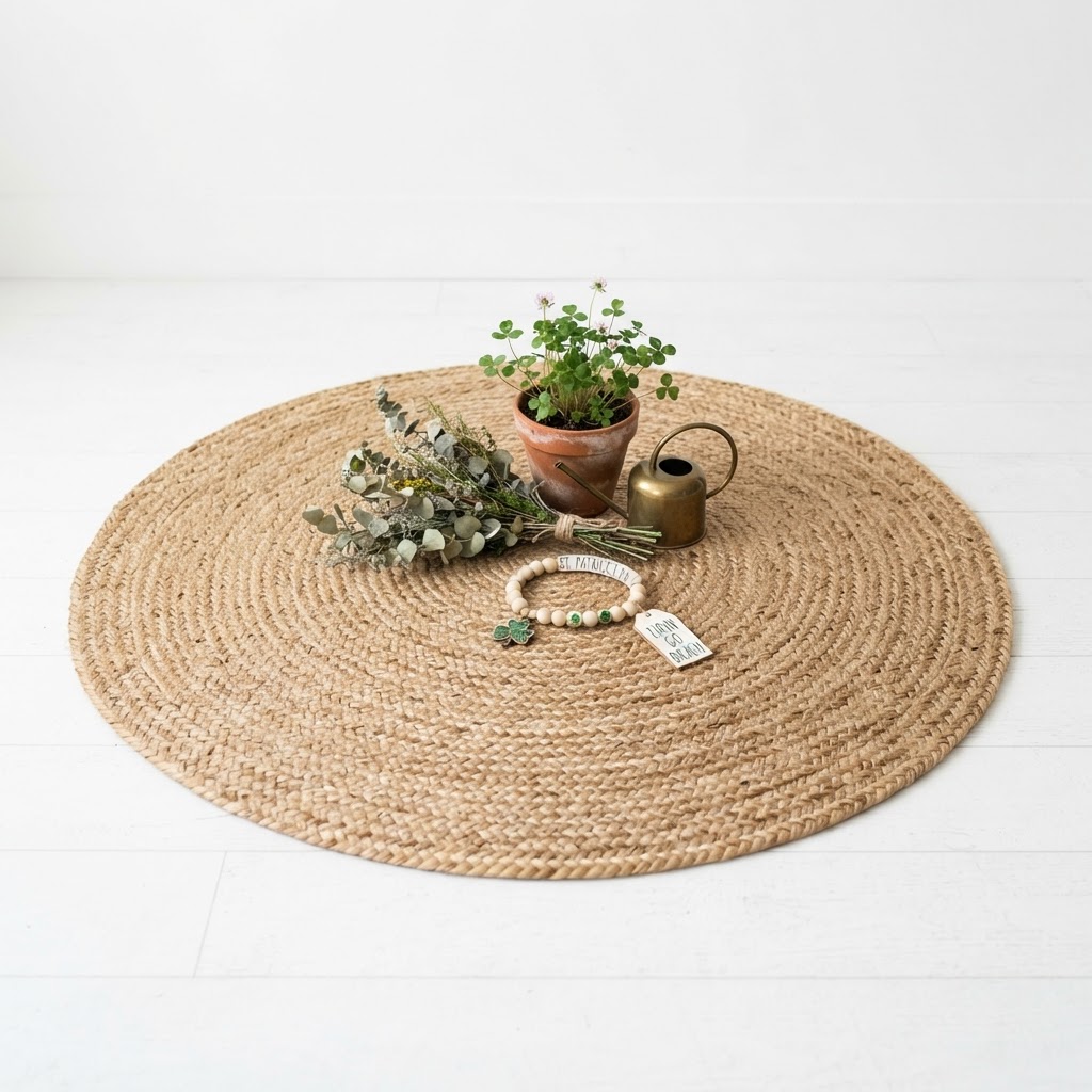 core Natural Jute Woven Bathroom Rug