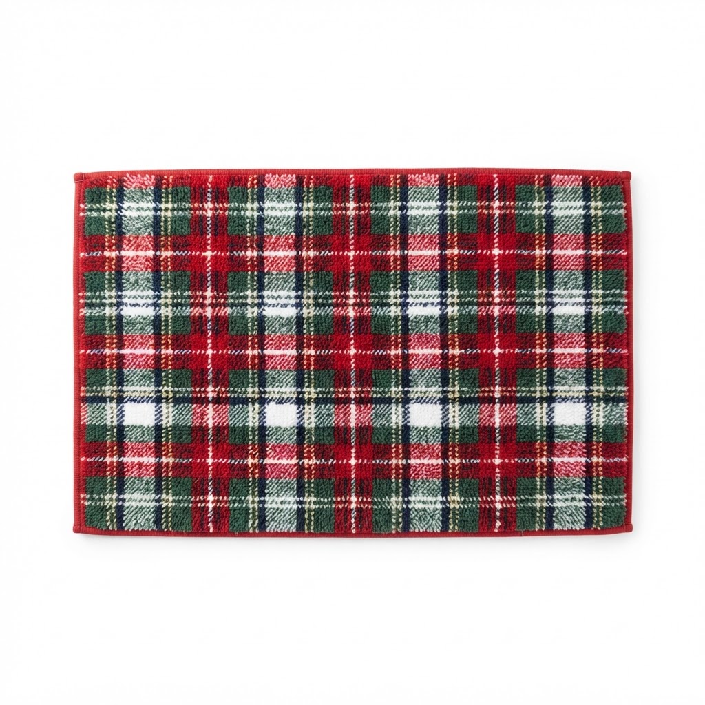 Classic Plaid Holiday Bath Mat