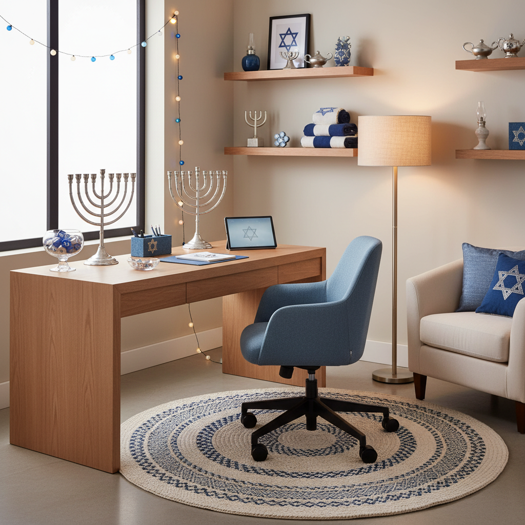 Minimalist Hanukkah Home Office