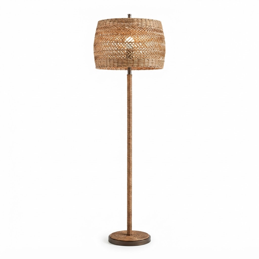 Woven Rattan Floor Lamp